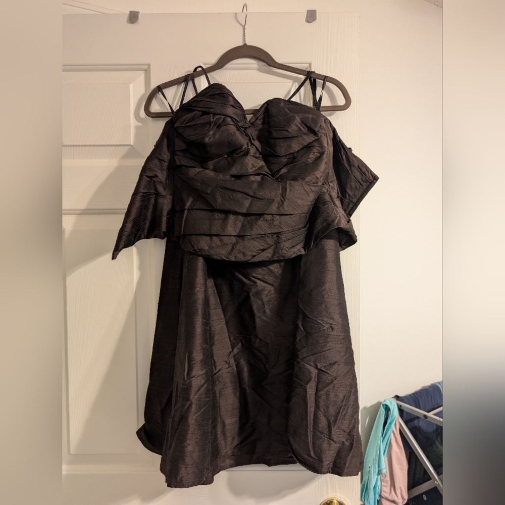 Vintage Watters & Watters Brown Two Piece Silk Formal Dress Women's Size 4